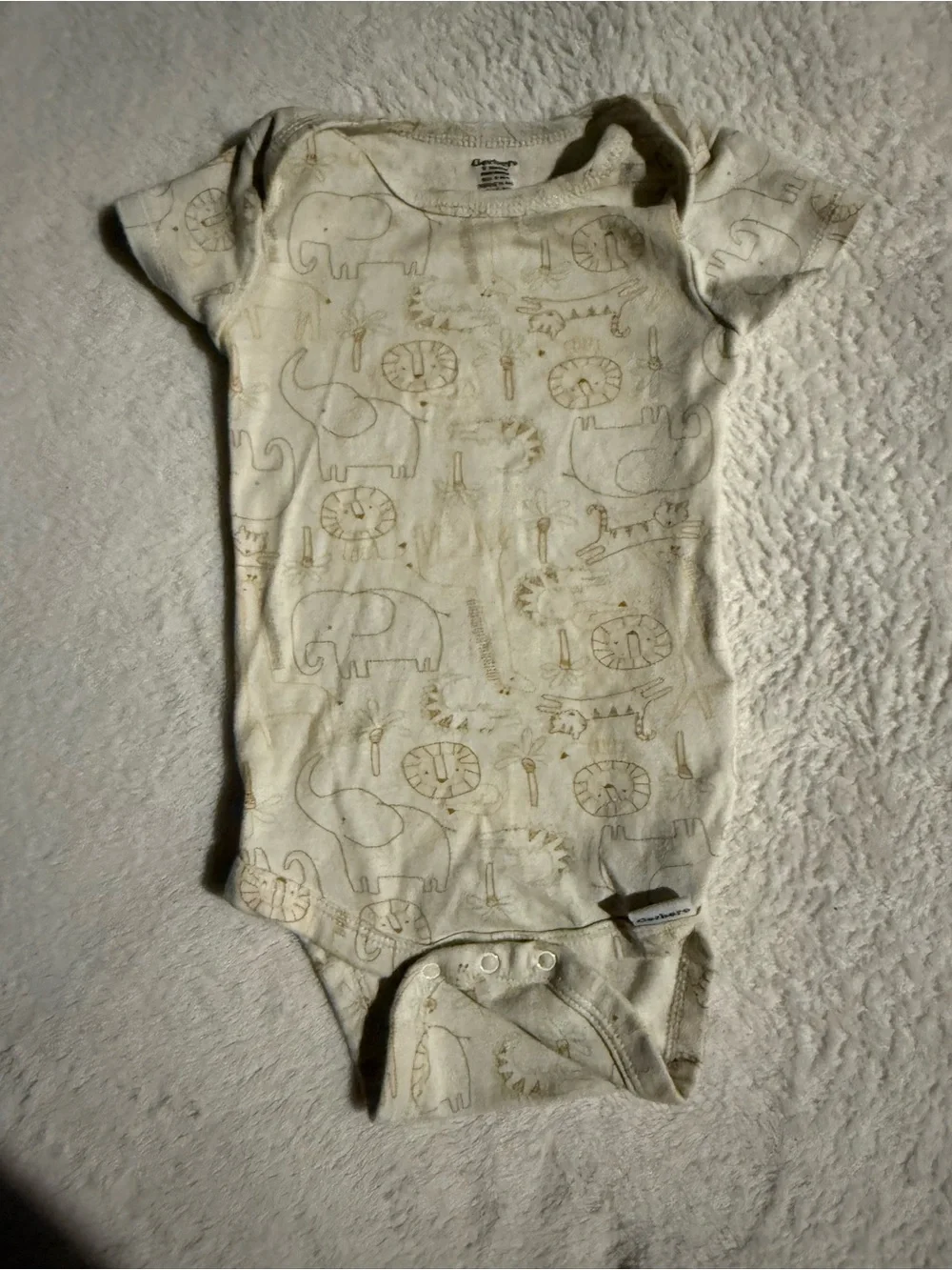 Gerber Cream Bodysuit with Tan Safari Animal Print